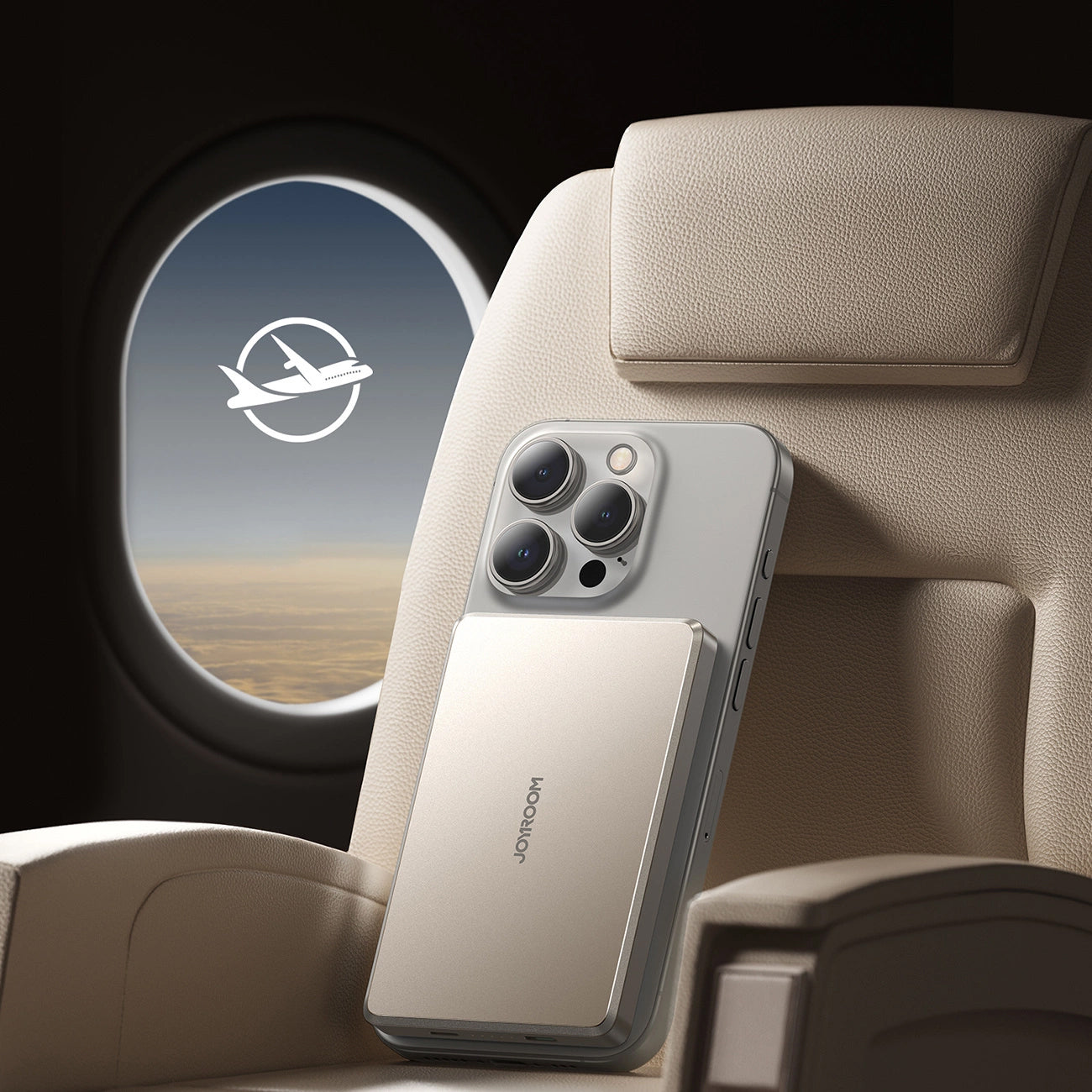 Baterie Externa Wireless Joyroom JR-PBM08 Pro, 10000mAh, 20W, PD + FQI, 1 x QI - 1 x USB-C, Bej