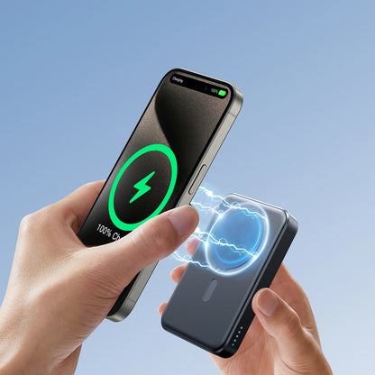 Baterie Externa Wireless Joyroom JR-W020, 10000mAh, 20W, QC + PD + FQI, 1 x QI - 1 x USB-A - 1 x USB-C, Neagra