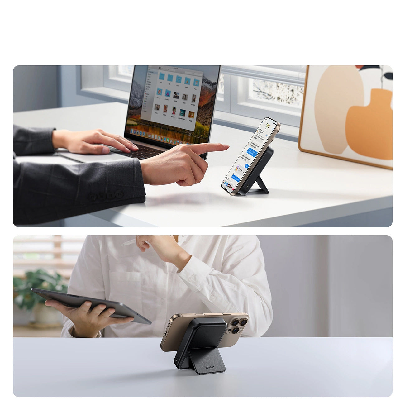 Baterie Externa Wireless Joyroom JR-PBM11, 10000mAh, 22.5W, QC + PD + FQI, 1 x QI - 1 x USB-A - 1 x USB-C, Neagra