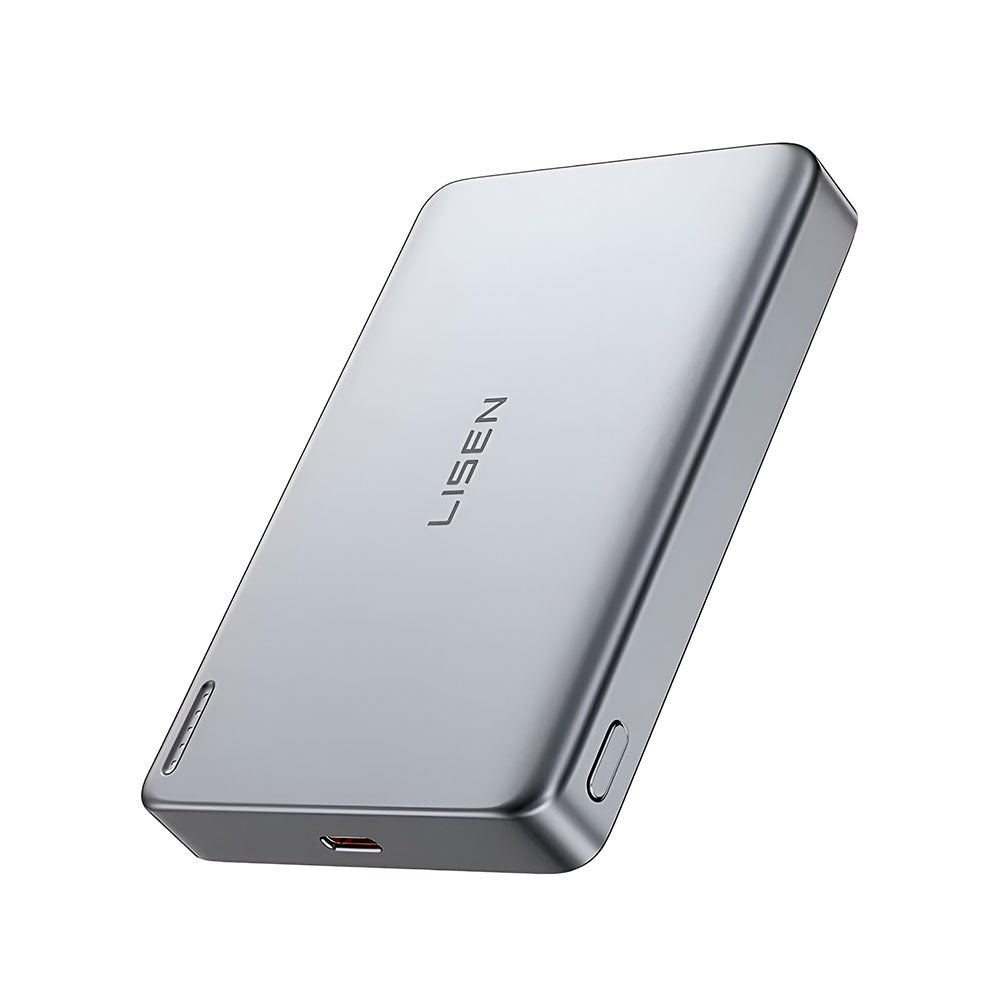 Baterie Externa Wireless Lisen L601 Pro, 10000mAh, 27W, PD + FQI, 1 x QI - 1 x USB-C, Gri YL0325100009