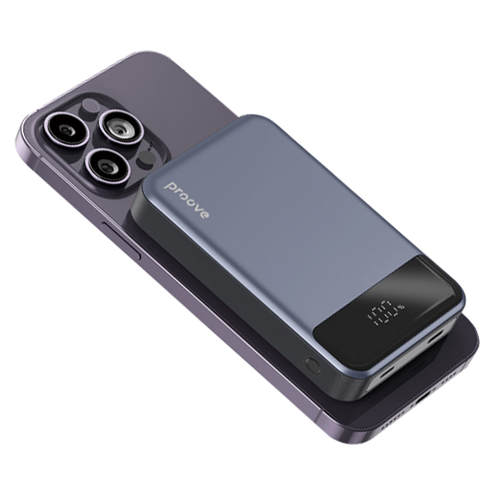 Baterie Externa Wireless Proove Hoodman, 10000mAh, 20W, PD + FQI, 1 x QI - 1 x USB-C, Gri PBH120010003