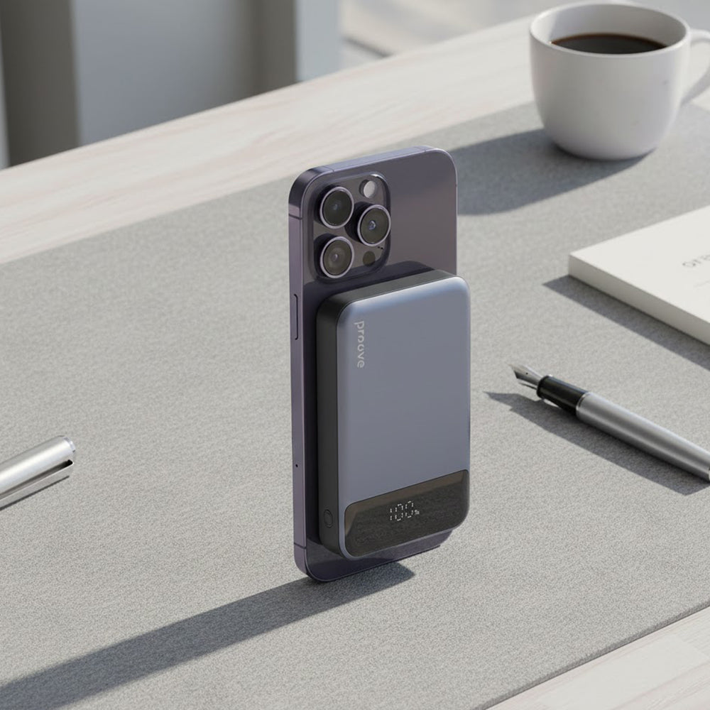 Baterie Externa Wireless Proove Hoodman, 10000mAh, 20W, PD + FQI, 1 x QI - 1 x USB-C, Gri PBH120010003