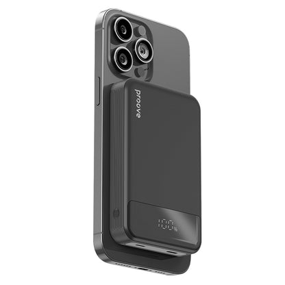 Baterie Externa Wireless Proove Hoodman, 10000mAh, 20W, PD + FQI, 1 x QI - 1 x USB-C, Neagra PBH120010001