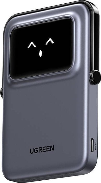 Baterie Externa Wireless UGREEN PB571 Uno, 5000mAh, 20W, PD + FQI, 1 x QI - 1 x USB-C, Gri