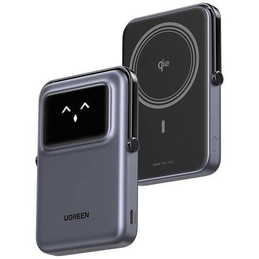 Baterie Externa Wireless UGREEN PB764 Uno, 10000mAh, 20W, PD + FQI, 1 x QI - 1 x USB-C, Gri