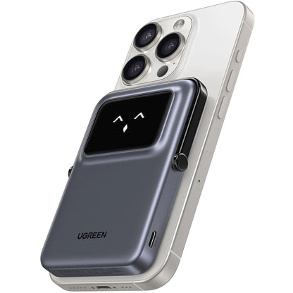Baterie Externa Wireless UGREEN PB571 Uno, 5000mAh, 20W, PD + FQI, 1 x QI - 1 x USB-C, Gri
