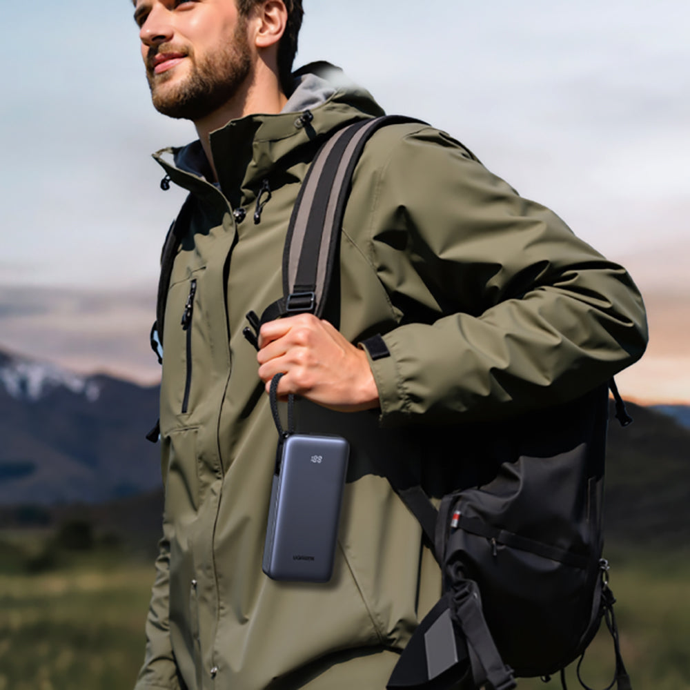 Baterie Externa UGREEN PB536 (55988B), 20000mAh, 45W, QC + PD, 1 x USB-A - 2 x USB-C, Gri