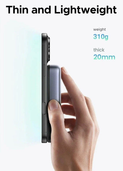 Baterie Externa Wireless UGREEN PB562, 10000mAh, 20W, PD + FQI, 1 x QI - 1 x USB-C, Neagra