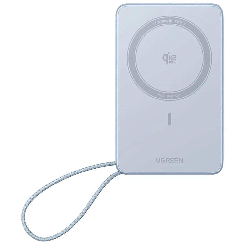 Baterie Externa Wireless UGREEN MagFlow PB773 (65958B), 10000mAh, 25W, PD + FQI, 1 x QI - 2 x USB-C, Albastra