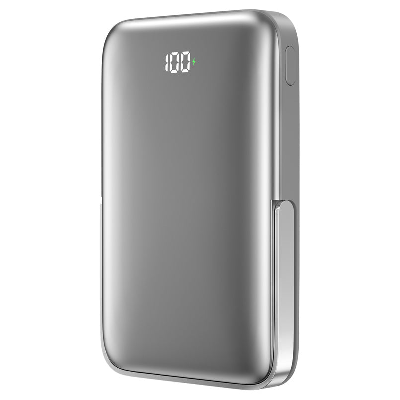 Baterie Externa Wireless WiWu Wi-P018, 10000mAh, 20W, PD + FQI, 1 x QI - 1 x USB-C, Gri