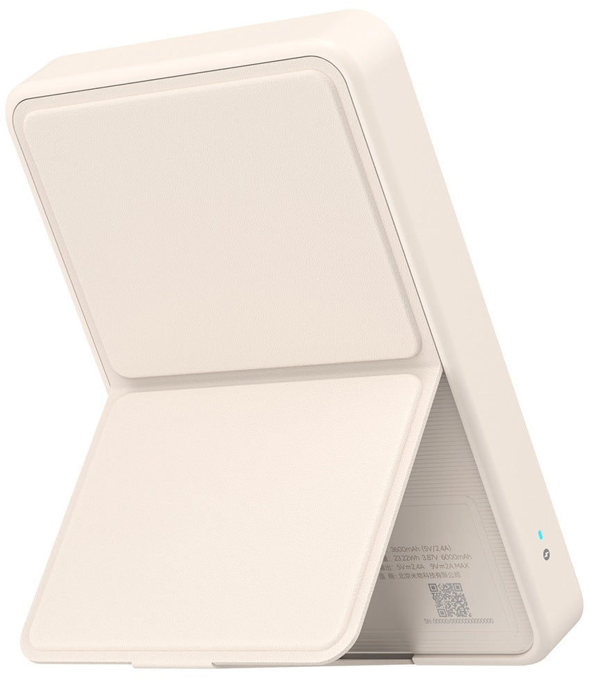 Baterie Externa Wireless Xiaomi Mi Magnetic, 6000mAh, 15W, PD + FQI, 1 x QI - 1 x USB-C, Bej BHR9074GL