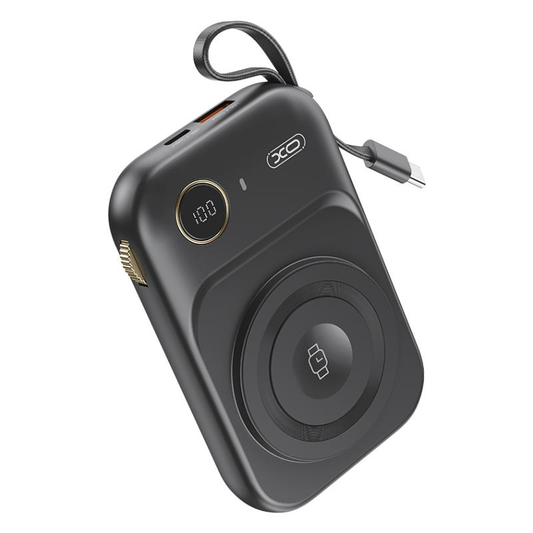 Baterie Externa Wireless XO Design PR270, 10000mAh, 22.5W, QC + PD + QI, 1 x QI - 1 x USB-A - 1 x USB-C, Neagra