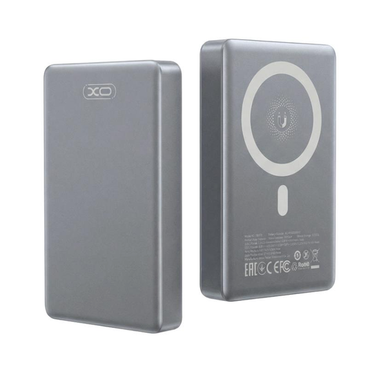 Baterie Externa Wireless XO Design PR294, 10000mAh, 20W, PD + FQI, 1 x QI - 1 x USB-C, Gri