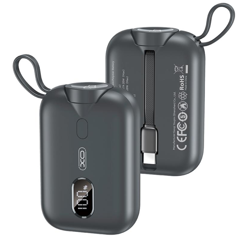 Baterie Externa Wireless XO Design PR260, 10000mAh, 20W, PD + QI, 1 x QI - 2 x USB-C, Neagra