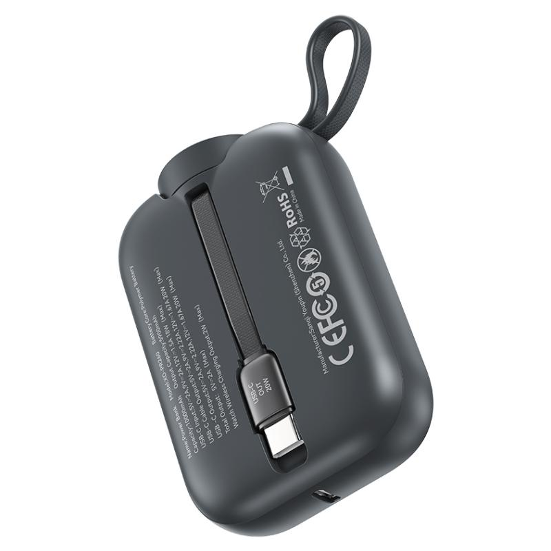 Baterie Externa Wireless XO Design PR260, 10000mAh, 20W, PD + QI, 1 x QI - 2 x USB-C, Neagra