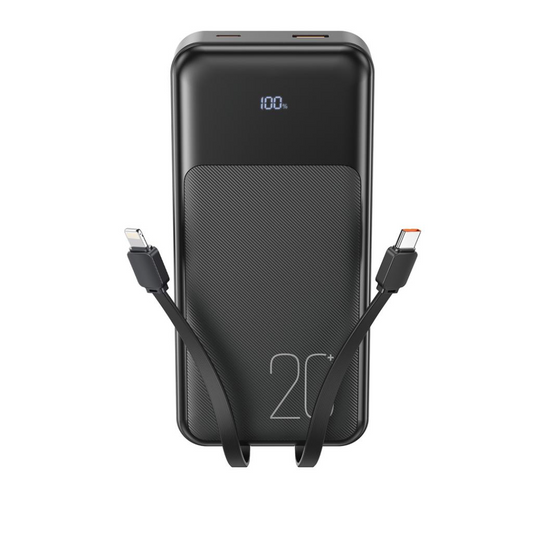 Baterie Externa XO Design PR249, 20000mAh, 22.5W, QC + PD, 1 x Lightning - 1 x USB-A - 2 x USB-C, Neagra