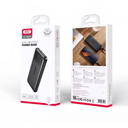 Baterie Externa XO Design PB301, 10000mAh, 10W, 2 x USB-A, Neagra