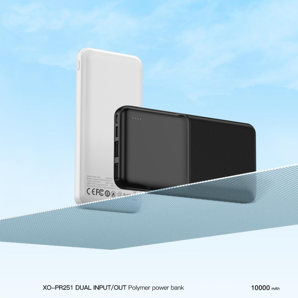 Baterie Externa XO Design PR252, 20000mAh, 10W, 2 x USB-A, Neagra