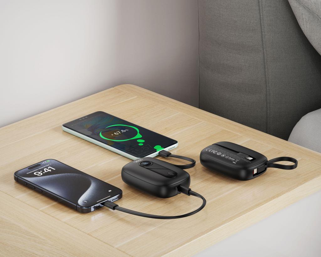 Baterie Externa XO Design PR246, 10000mAh, 22.5W, PD, 1 x Lightning - 2 x USB-C, Neagra