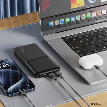Baterie Externa XO Design PR251, 10000mAh, 10W, 2 x USB-A, Neagra