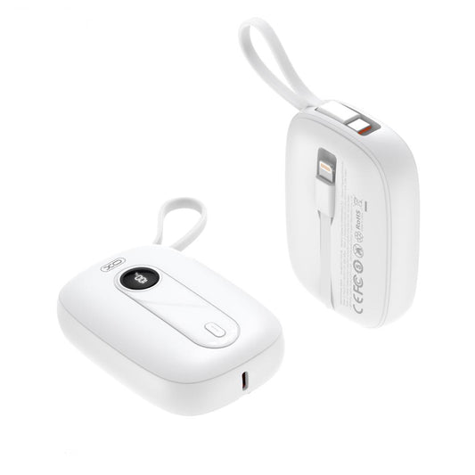 Baterie Externa XO Design PR246, 10000mAh, 22.5W, PD, 1 x Lightning - 2 x USB-C, Alba