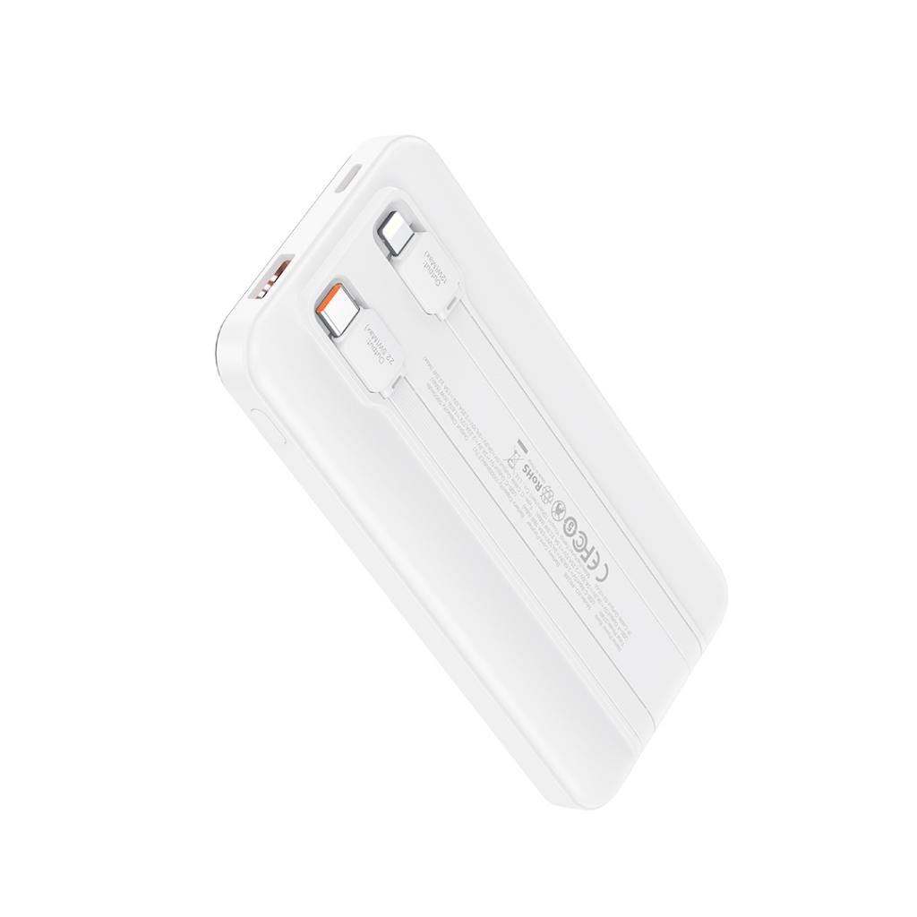 Baterie Externa XO Design PR248, 10000mAh, 22.5W, QC + PD, 1 x Lightning - 1 x USB-A - 2 x USB-C, Alba