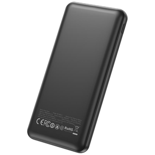 Baterie Externa XO Design PB312, 10000mAh, 10W, 2 x USB-A, Neagra