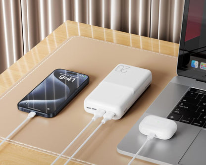 Baterie Externa XO Design PR252, 20000mAh, 10W, 2 x USB-A, Neagra