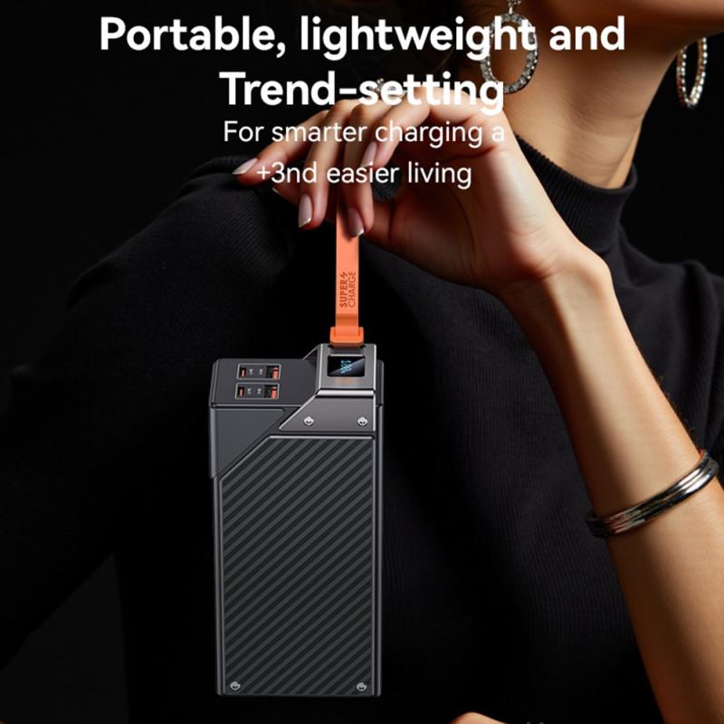 Baterie Externa Yesido YP62, 30000mAh, 22.5W, QC + PD, 2 x USB-A - 2 x USB-C, Neagra