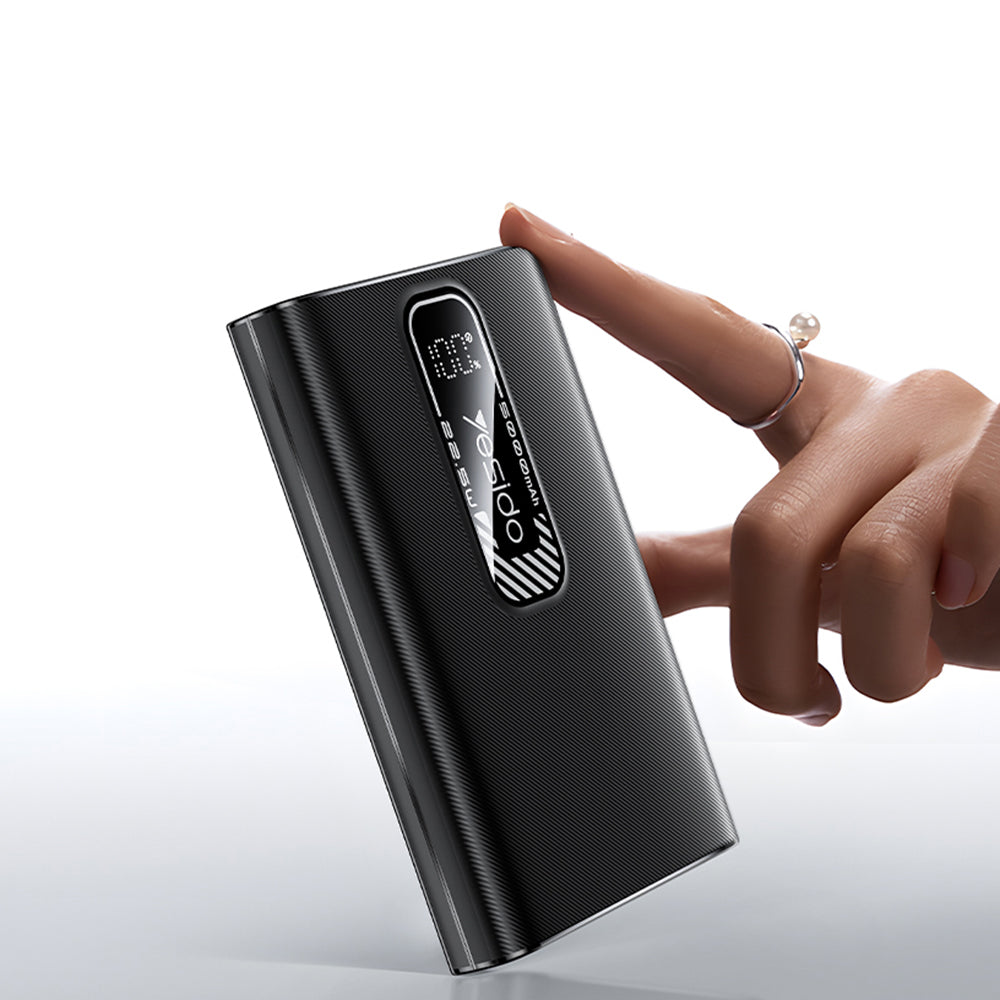 Baterie Externa Yesido YP92, 5000mAh, 22.5W, QC + PD, 1 x USB-A - 1 x USB-C, Neagra