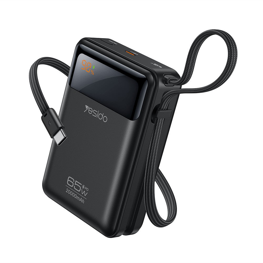 Baterie Externa Yesido YP97, 20000mAh, 65W, PD, 2 x USB-C, Gri