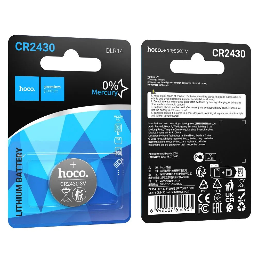 Baterie HOCO DLR14, CR2430