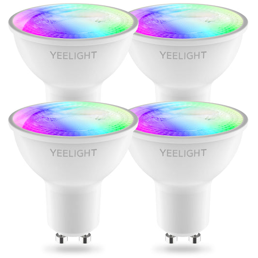 Bec LED Yeelight W1, Wi-Fi, GU10, 4.5W, 2700K - 6500K, 350lm, Set 4 bucati, Multicolor YLDP004-A
