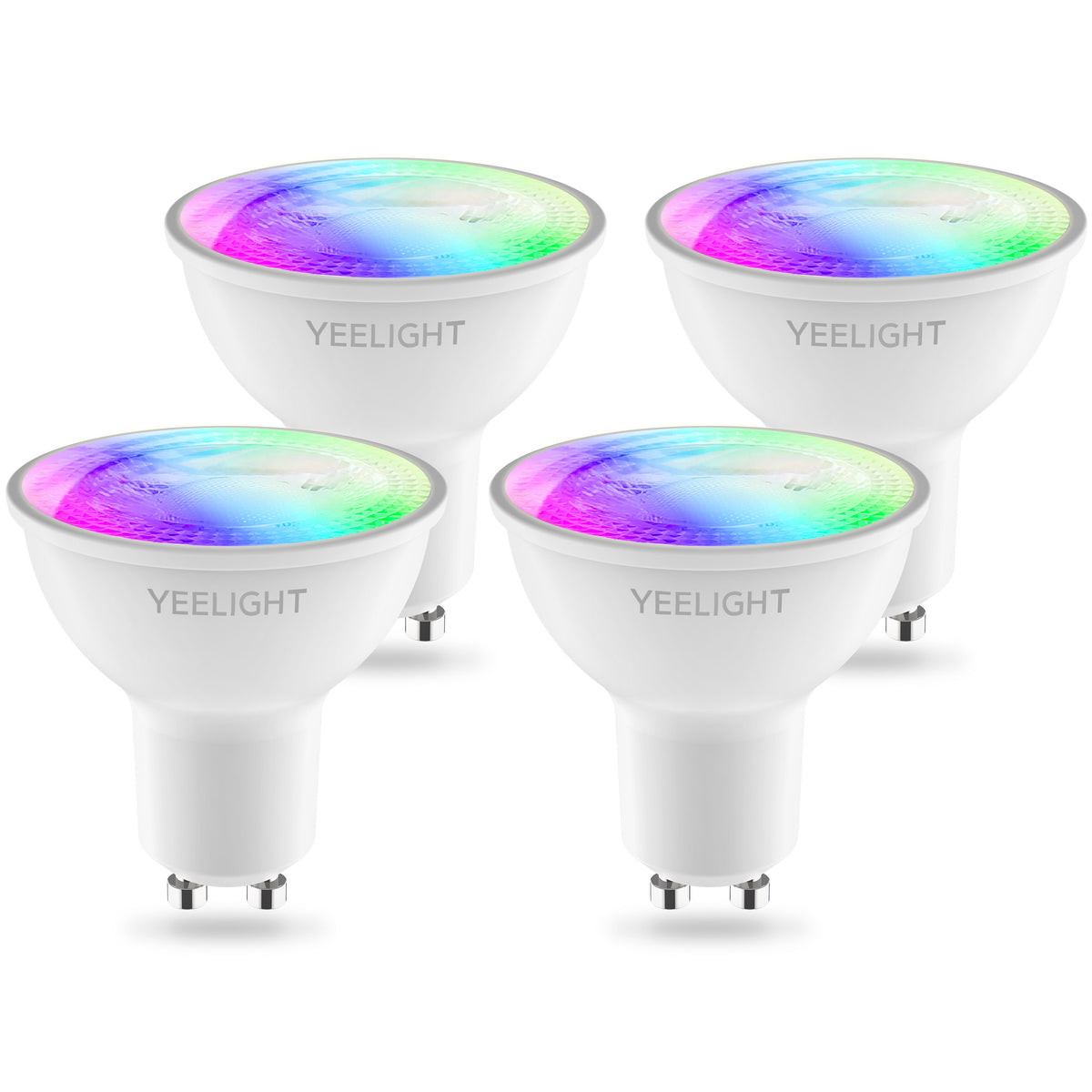 Bec LED Yeelight W1, Wi-Fi, GU10, 4.5W, 2700K - 6500K, 350lm, Set 4 bucati, Multicolor YLDP004-A