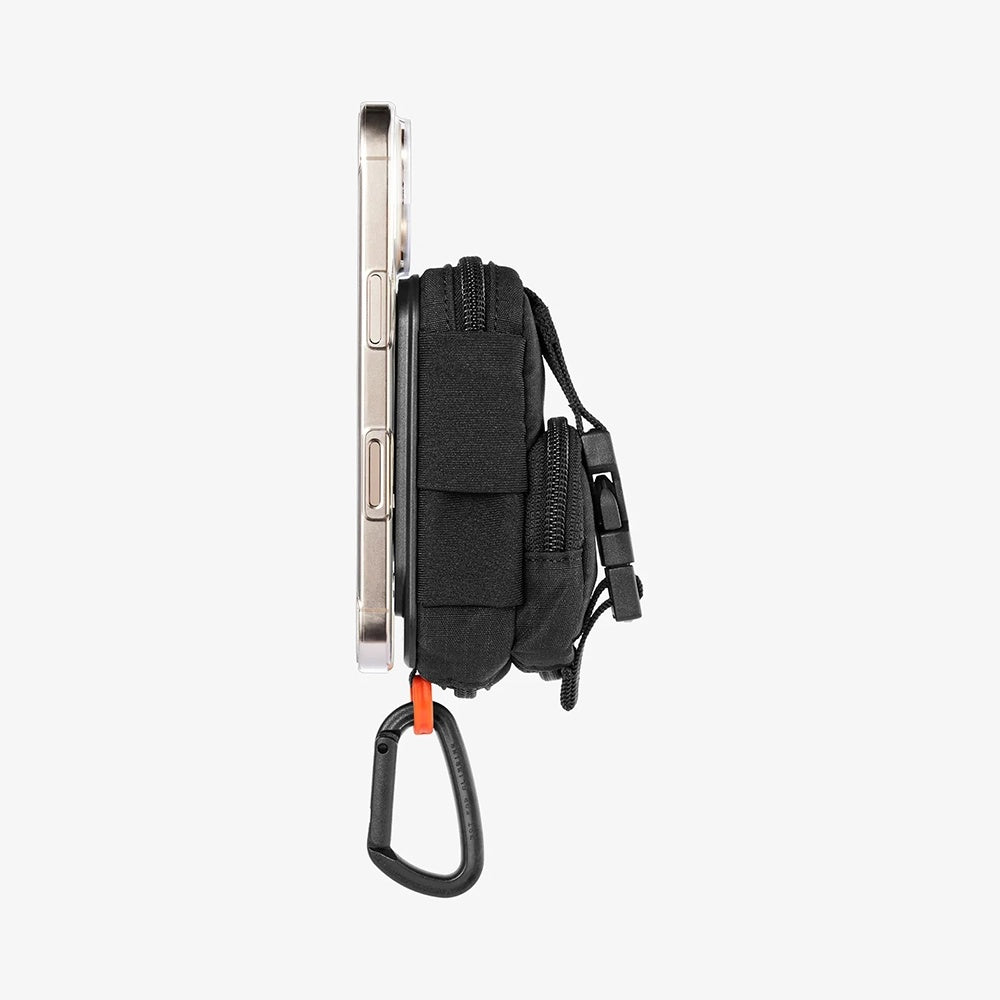 Borseta Universala MagSafe pentru Telefon, Spigen, Snap Zip, Neagra