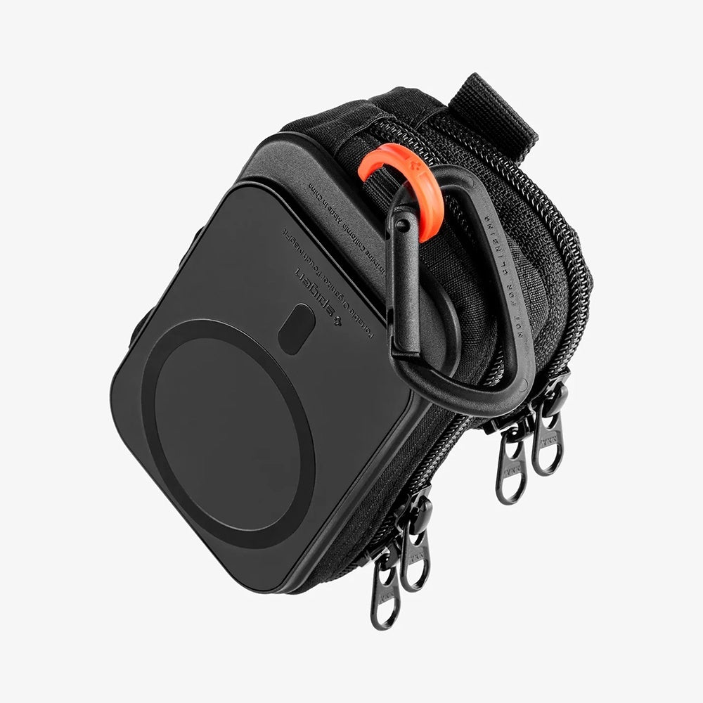 Borseta Universala MagSafe pentru Telefon, Spigen, Snap Zip, Neagra