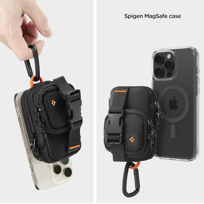 Borseta Universala MagSafe pentru Telefon, Spigen, Snap Zip, Neagra