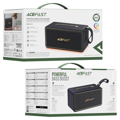 Boxa Portabila Bluetooth Acefast K3 Max, 80W, RGB, Waterproof, Neagra