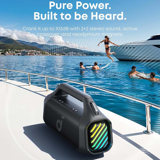 Boxa Portabila Bluetooth Anker SoundCore Boom 2 Pro, 140W, TWS, RGB, Waterproof, Neagra A3134A11