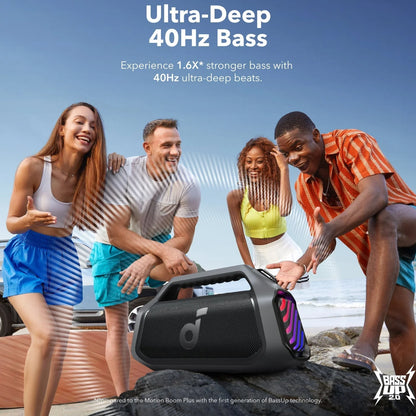 Boxa Portabila Bluetooth Anker Soundcore Boom 2 Plus, 140W, TWS, RGB, Waterproof, Neagra A3134011