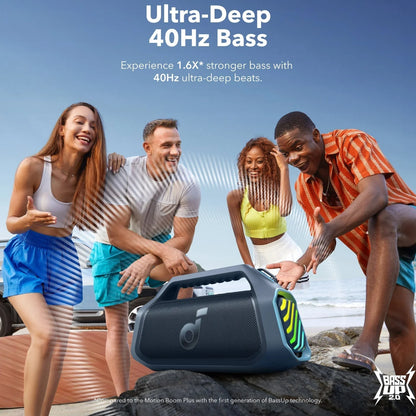 Boxa Portabila Bluetooth Anker Soundcore Boom 2 Plus, 140W, RGB, Waterproof, Albastra A3134031