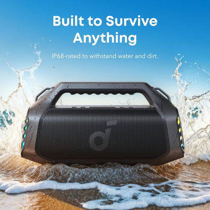 Boxa Portabila Bluetooth Anker SoundCore Boom 2 Pro, 140W, TWS, RGB, Waterproof, Neagra A3134A11