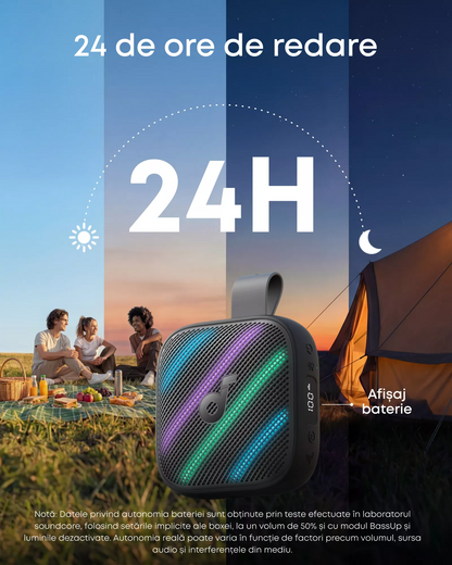 Boxa Portabila Bluetooth Anker SoundCore Boom Go 3i, 15W, TWS, RGB, Waterproof, Neagra D5103010