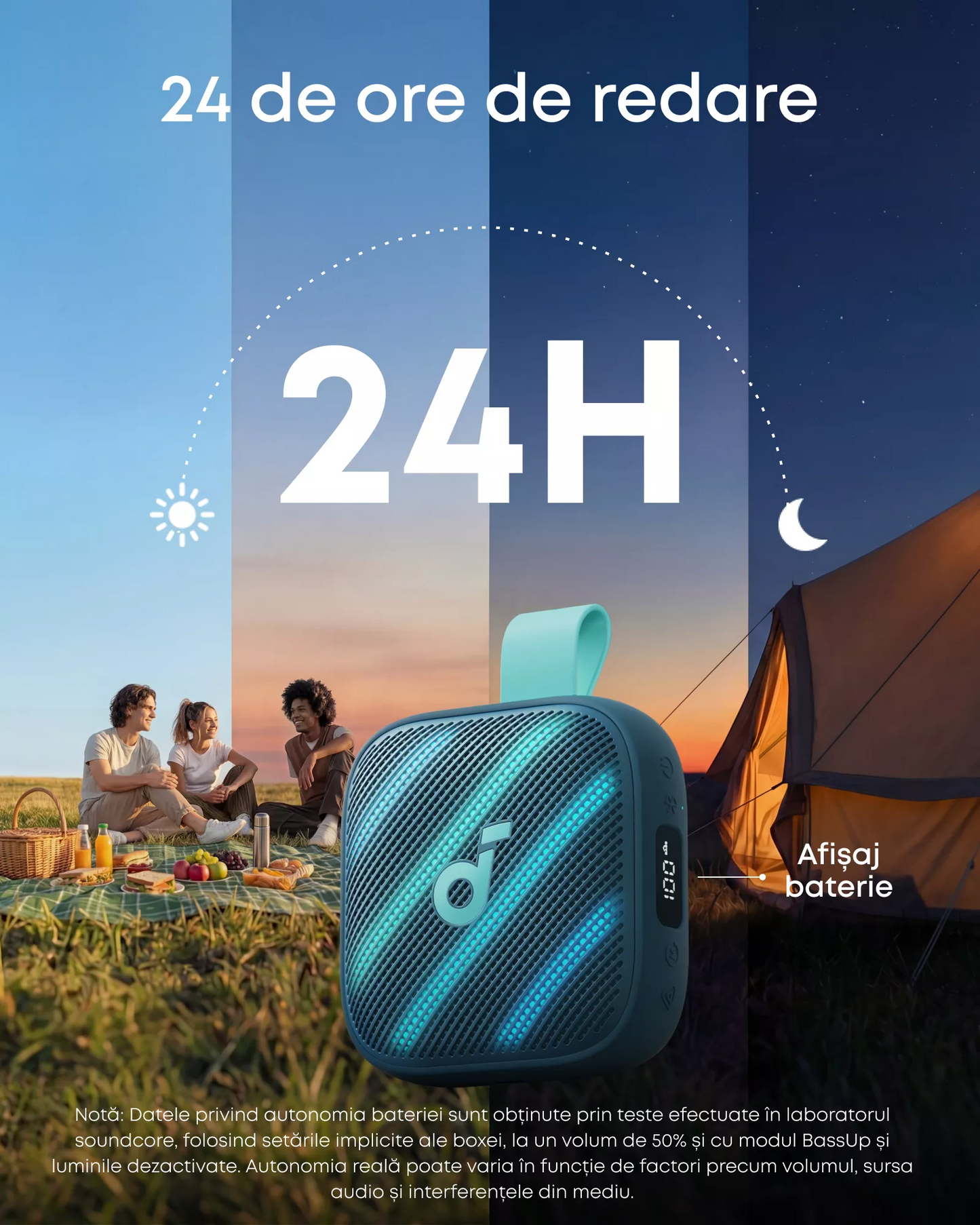 Boxa Portabila Bluetooth Anker SoundCore Boom Go 3i, 15W, TWS, RGB, Waterproof, Albastra D5103030