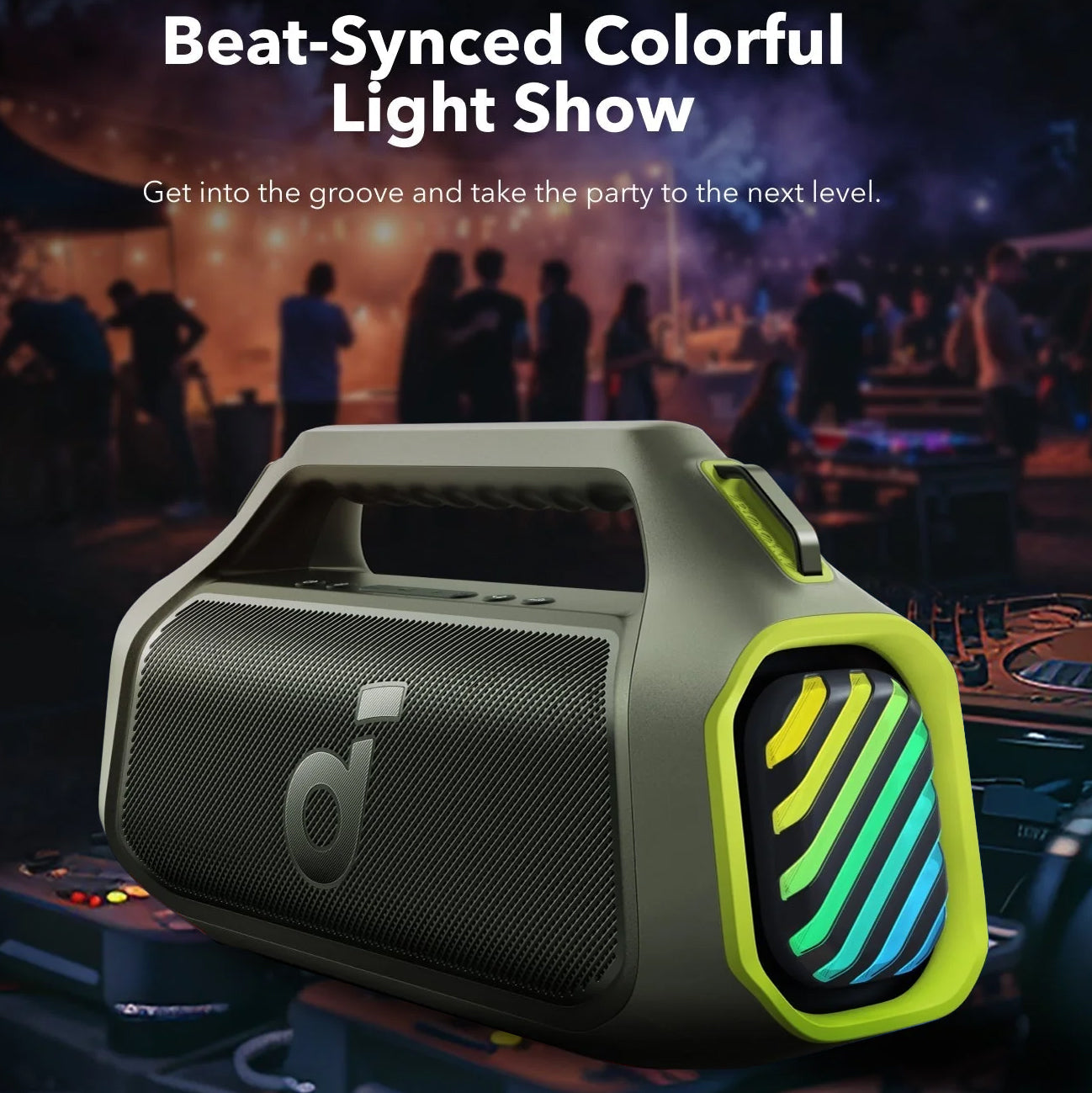 Boxa Portabila Bluetooth Anker Soundcore Boom 2 Plus, 140W, RGB, Waterproof, Verde A3134061