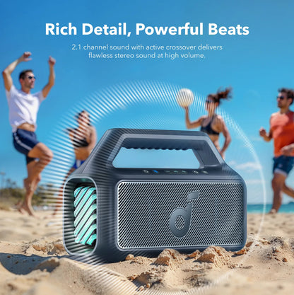Boxa Portabila Bluetooth Anker SoundCore Boom 2, 80W, TWS, RGB, Waterproof, Albastra A3138031
