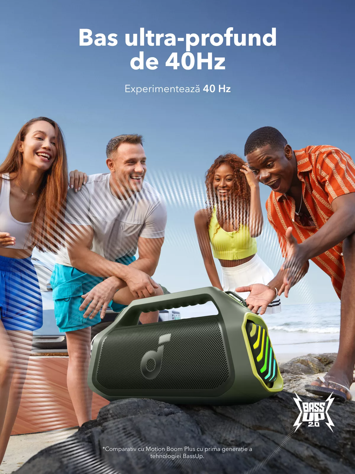 Boxa Portabila Bluetooth Anker SoundCore Boom 2 Plus New Version, 140W, TWS, RGB, Waterproof, Verde A3134062