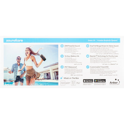 Boxa Bluetooth Anker SoundCore Select 2S, 20W, Waterproof, Neagra A3171011
