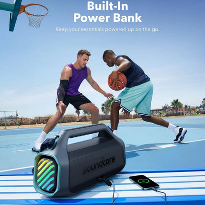 Boxa Portabila Bluetooth Anker Soundcore Boom 2 Plus, 140W, RGB, Waterproof, Albastra A3134031