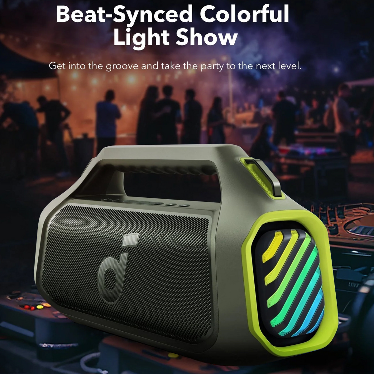Boxa Portabila Bluetooth Anker SoundCore Boom 2 Plus, 140W, TWS, RGB, Waterproof, Verde, Resigilata A3134061